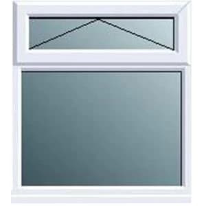 White PVCu Top hung over fixed lite Window H820mm W620mm