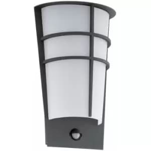 Loops - IP44 Outdoor Wall Light & pir Sensor Anthracite Steel 2.5W Built in led