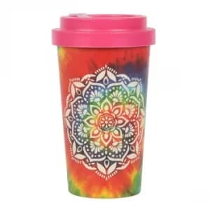 Tie Dye Mandala Bamboo Mug with Sleeve