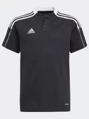 Boys, adidas Tiro 21 Polo Shirt, Black, Size 11-12 Years