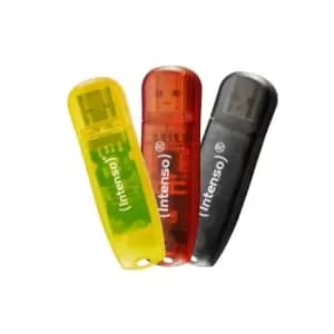 Intenso Rainbow 3x32GB Yellow/Red/Black USB flash drive USB Type-A...