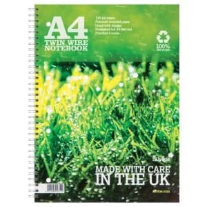 Silvine A4 Plus Premium Notebook Recycled Wirebound Ruled Margin 120 Pages Pack of 5 Promo