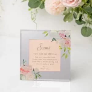 Peaches & Cream Glass Mirror Photo Frame 4" x 4" Special