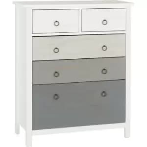 Seconique Vermont White & Grey 3+2 Drawer Chest