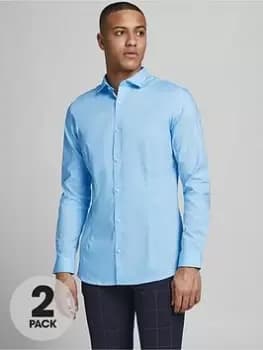 Jack & Jones Parma 2 Pack Shirt - Blue Size M, Men