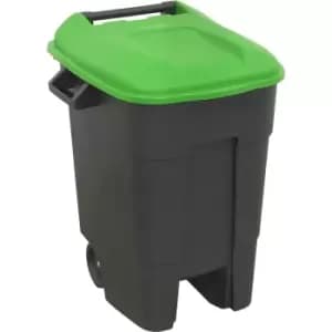 100 Litre Capacity Wheelie Bin - Solid Rear Axle - Two 200mm Wheels - Green