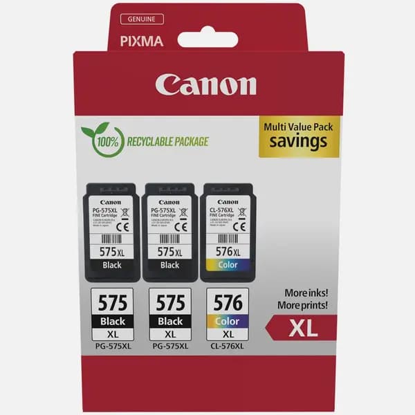 Canon PG-575XLx2/CL-576XL High Yield Ink Cartridge Multipack