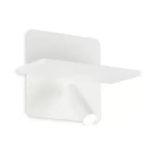 Ideal Lux PIANO 2 Light LED Reading Light White, In-Built Switch, 3000K, Non-Dim