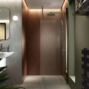 Wickes Aluminium and Glass Wet Room Panel - 300mm