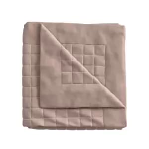 Bedeck of Belfast Avita Quilted Throw, Tuberose/Silver