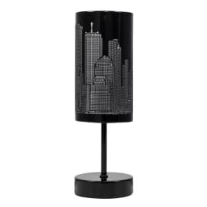 New York Black Skyline Stemmed Touch Table Lamp