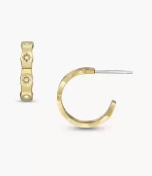 Fossil Women Sadie Scalloped Edge Gold-Tone Stainless Steel Hoop Earrings