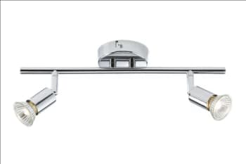 KnightsBridge 230V GU10 Twin Bar Spotlight - Chrome