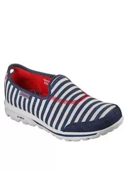 Skechers Go Walk Classic Above Deck Plimsolls, Navy/White, Size 4, Women