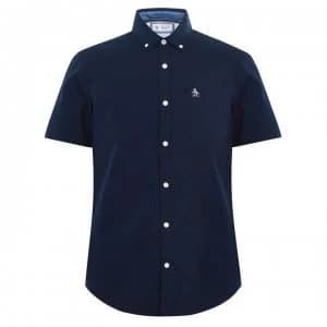 Original Penguin Short Sleeve Oxford Shirt - 413 Dk Sapphire