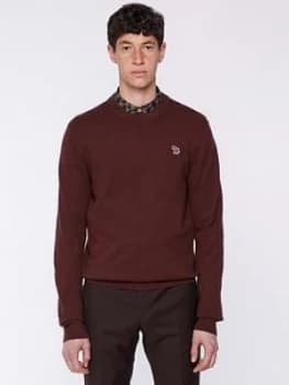 Ps Paul Smith Zebra Logo Knitted Jumper - Burgundy