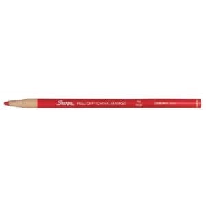 Sharpie China Wax Marker Pencil 2.0mm Fine Tip Peel-off Unwraps to Sharpen Red Pack of 12 Pencils