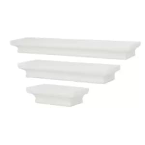3 White Floating Shelves M&W