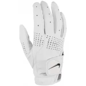 Nike Womens/Ladies Tour Classic III Leather 2020 Right Hand Golf Glove (L) (White/Black)