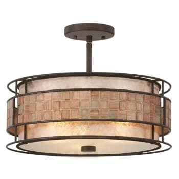 Laguna - 3 Light Semi Flush Ceiling Light Renaissance Copper, E27 - Elstead