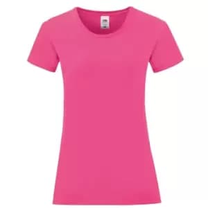 Fruit of the Loom Womens/Ladies Iconic 150 T-Shirt (S) (Fuchsia)