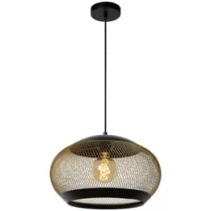Lucide LUCAS - Pendant Light - Ø40cm - 1xE27 - Matt Gold, Brass
