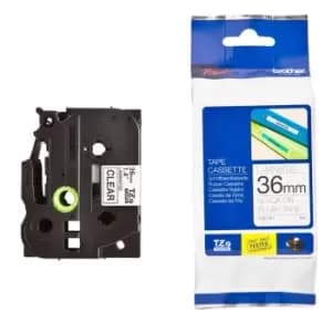 Brother P-touch TZe-161 (36mm x 8m) Black On Clear Gloss Laminated