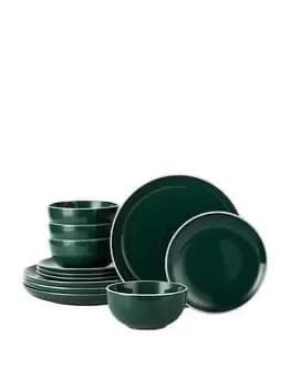 Waterside 12 Piece Halo Emerald Green Dinner Set