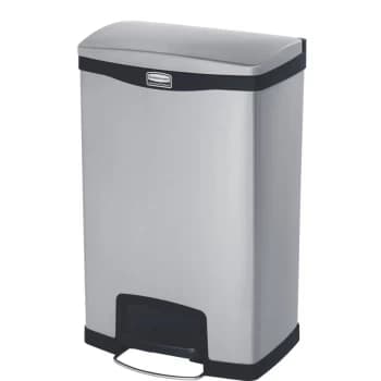 Slim Jim Step-on Metal Front Step Container with Dual Liner - 50 Litre