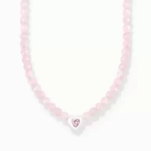 Charming Choker With Heart And Pink Pearls KE2181-035-9