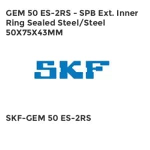 GEM 50 ES-2RS - SPB Ext. Inner Ring Sealed Steel/Steel 50X75X43MM