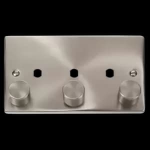 Click Scolmore Deco 3 Gang 1200W Max 3 Unfurnished Dimmer Plate and Knob - VPSC153PL