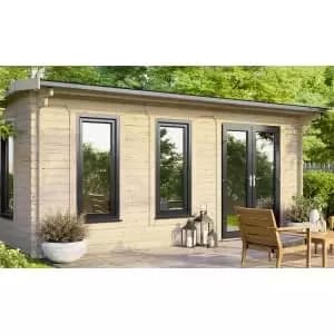 Power Sheds 18 x 14ft Right Hand Door Apex Notched Logs Log Cabin