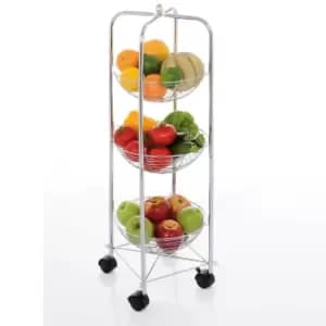 Chrome 3 Tier Vegetable Trolley Chrome