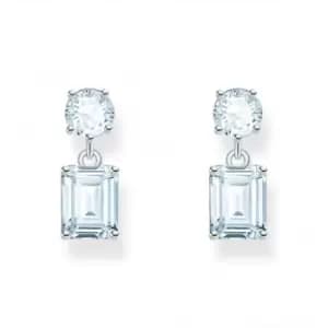 Sterling Silver White Zirconia Mixed Cut Earrings H2276-051-14