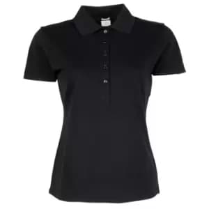 Tee Jays Womens/Ladies Luxury Stretch Short Sleeve Polo Shirt (2XL) (Black)