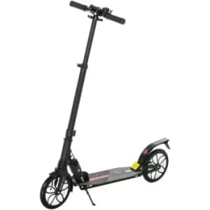 Folding Kick Scooter Hight-Adjustable w/ Rear Brake & Double Shock Black - Homcom