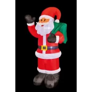 Premier Decorations Premier White LED Inflatable Waving Santa 1.8m