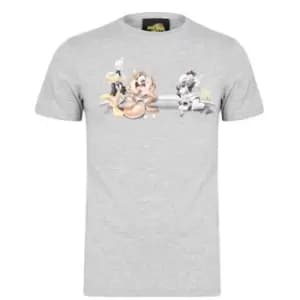 Hype x Space Jam Retro Character Print Adult T Shirt - Grey