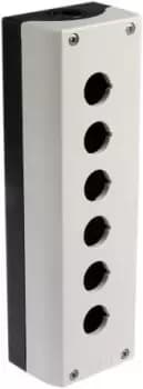 Eaton Grey Plastic M22 Push Button Enclosure - 6 Hole 22mm Diameter