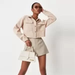 Missguided Cord Crop Shirt - Nude