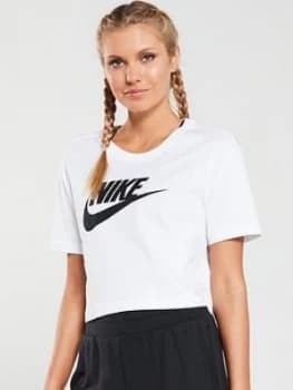 Nike NSW Essential Crop Tee - White, Size XL, Women