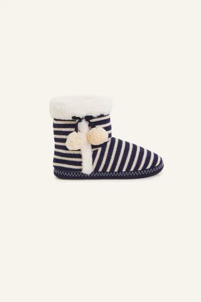Nautical Stripe Slipper Boots
