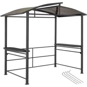 Barbecue Pavilion Asado 2.4x1.5x2.34m - Barbecue pavilion, barbecue shelter, barbecue shelter - grey