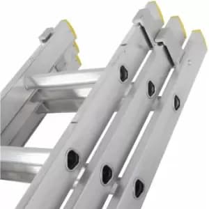 27 Rung Aluminium triple Section Extension Ladders & Stabiliser Feet 2.5m 5.5m