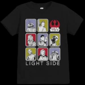 Star Wars The Last Jedi Light Side Kid's Black T-Shirt - 11 - 12 Years - Black