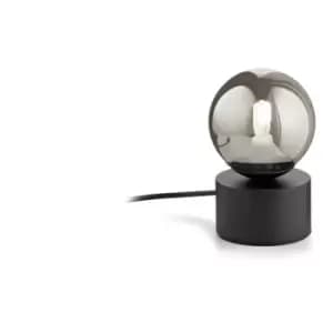 Ideal Lux perlage Globe Table Lamp Black, In-Built Switch, Non-Dim