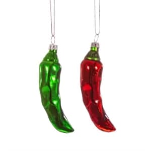 Chili Peppers Shaped Bauble (Set of 2)