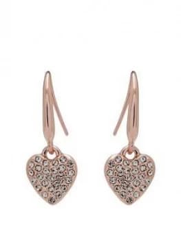 Jon Richard Rose Gold Plated Heart Drop Earrings