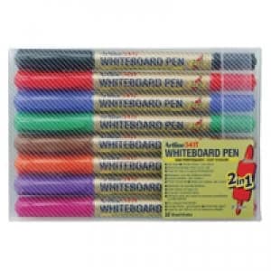 Artline 2-in-1 Whiteboard Marker FineSuperfine Assorted Pack of 8 E